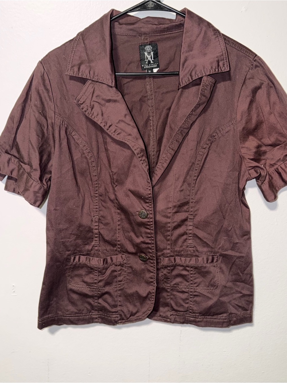 Mademoiselle Short Sleeve Blazer Jacket - Plum